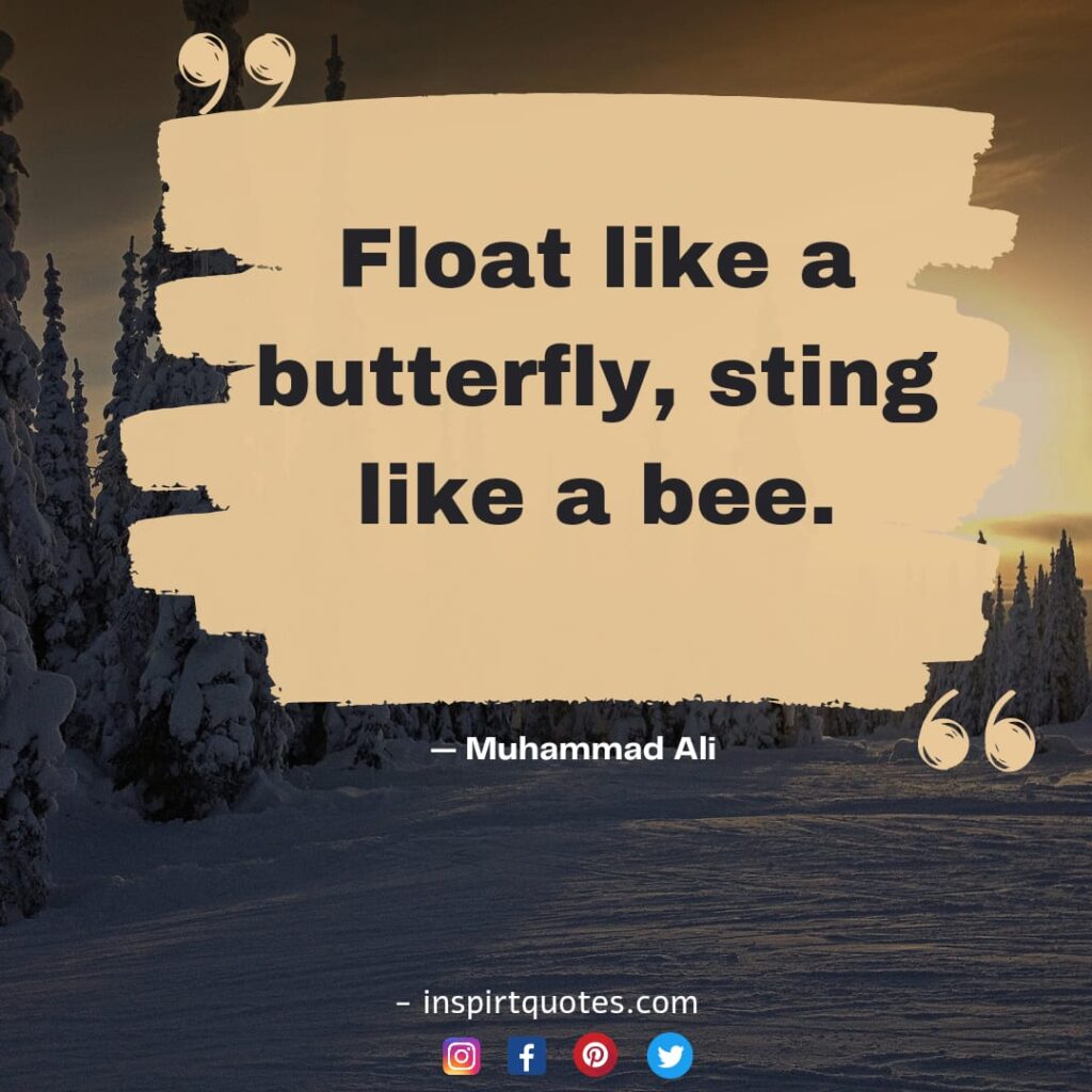 english muhammad ali quotes about champion, Float like a butterfly, sting like a bee.