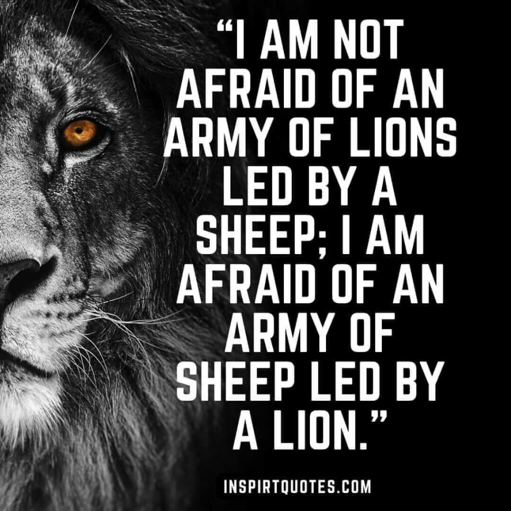 best leadership quotes, I am not afraid of an army of lions led by a sheep; I am afraid of an army of sheep led by a lion.