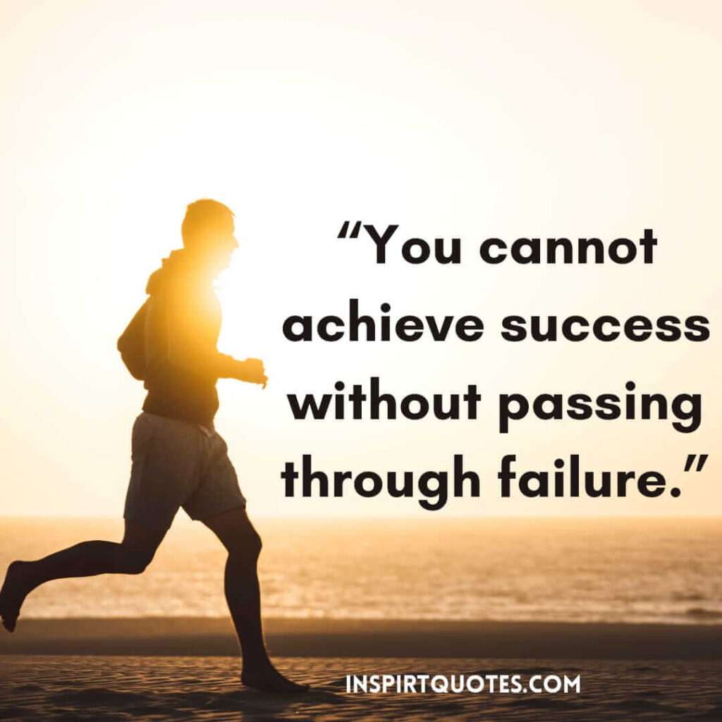 short positive quotes, You cannot achieve success without passing through failure.