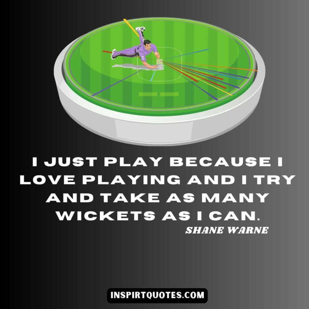 top english   quotes.I just play because I love playing and I try and take as many wickets as I can.