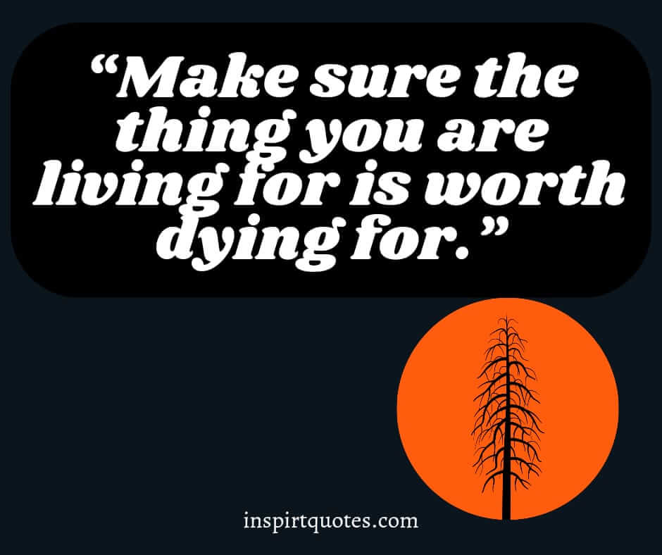 short life quotes, Make sure the thing you are living for is worth dying for.