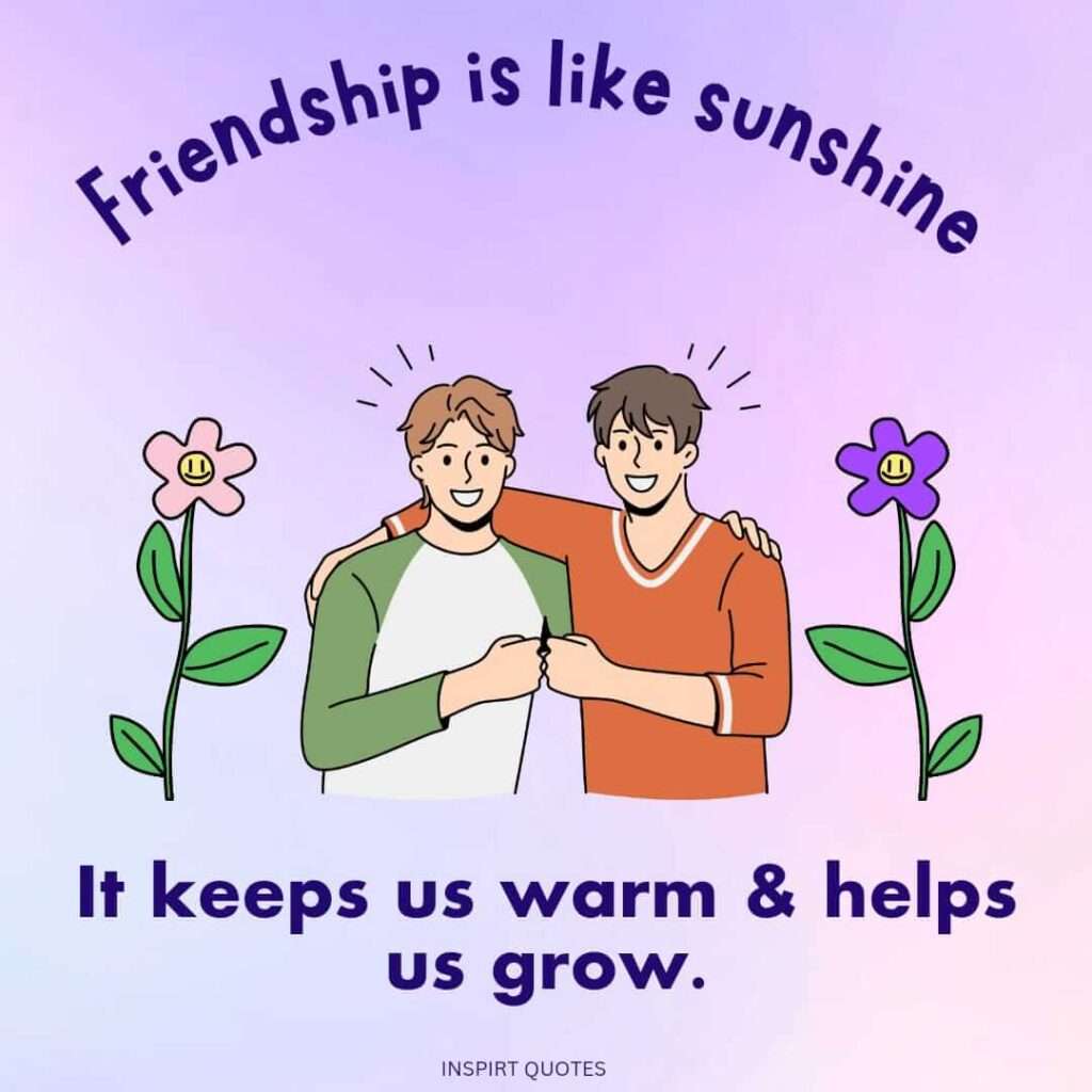 top best friend quotes in english . Friendship is like sunshine , it keeps us warm and helps us grow