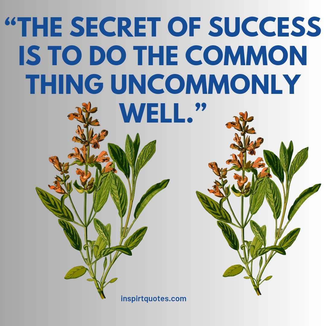 top best success quotes, The secret of success is to do the common thing uncommonly well.