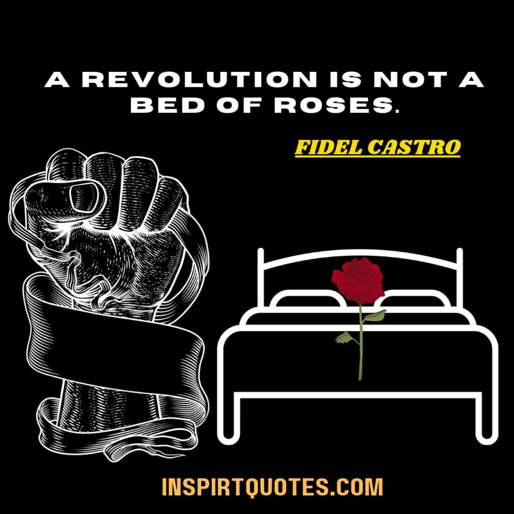 Fidel Castro quotes in english . A revolution is not a bed of roses