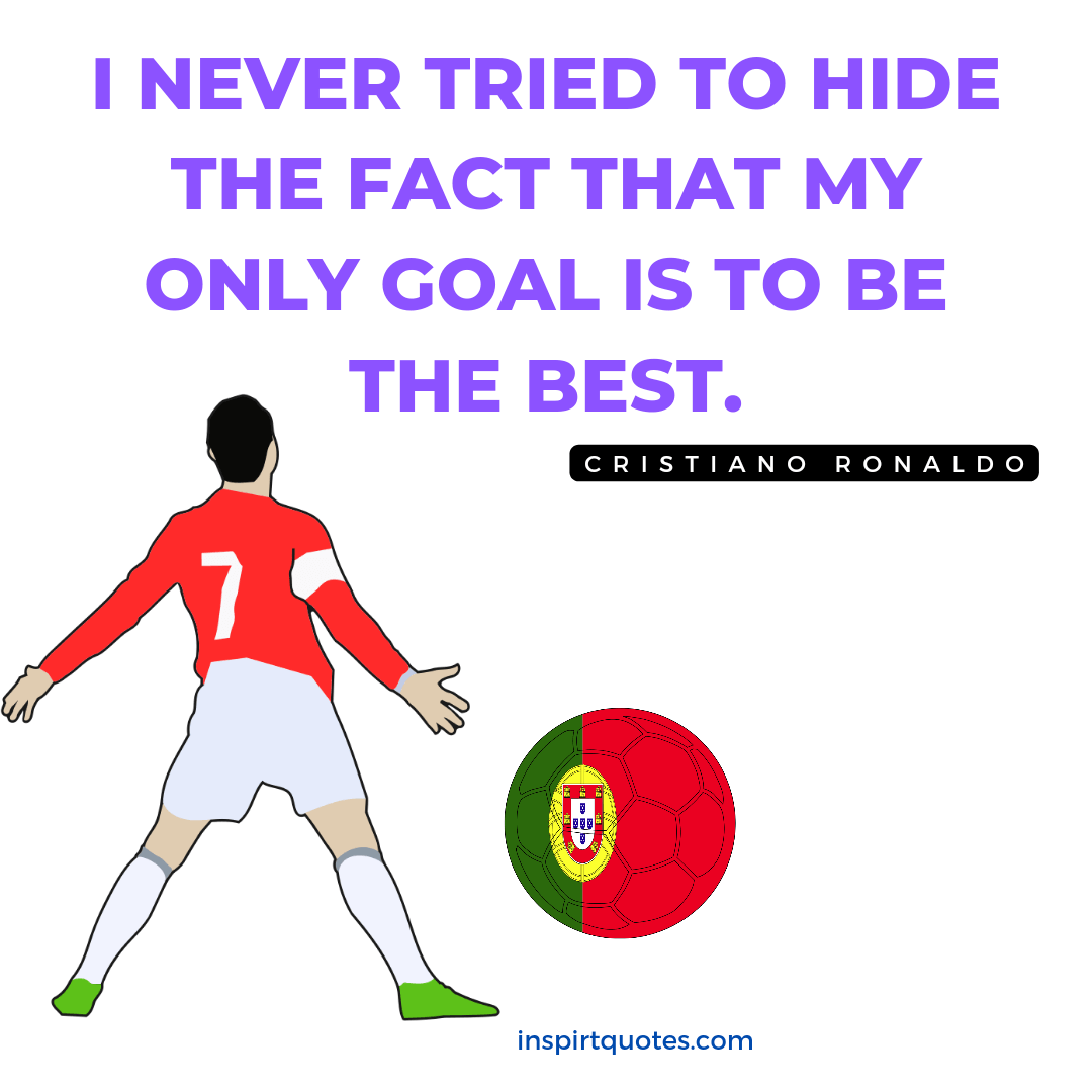 cristiano ronaldo english quotes about success. I never tried to hide the fact that my only goal is to be the best.