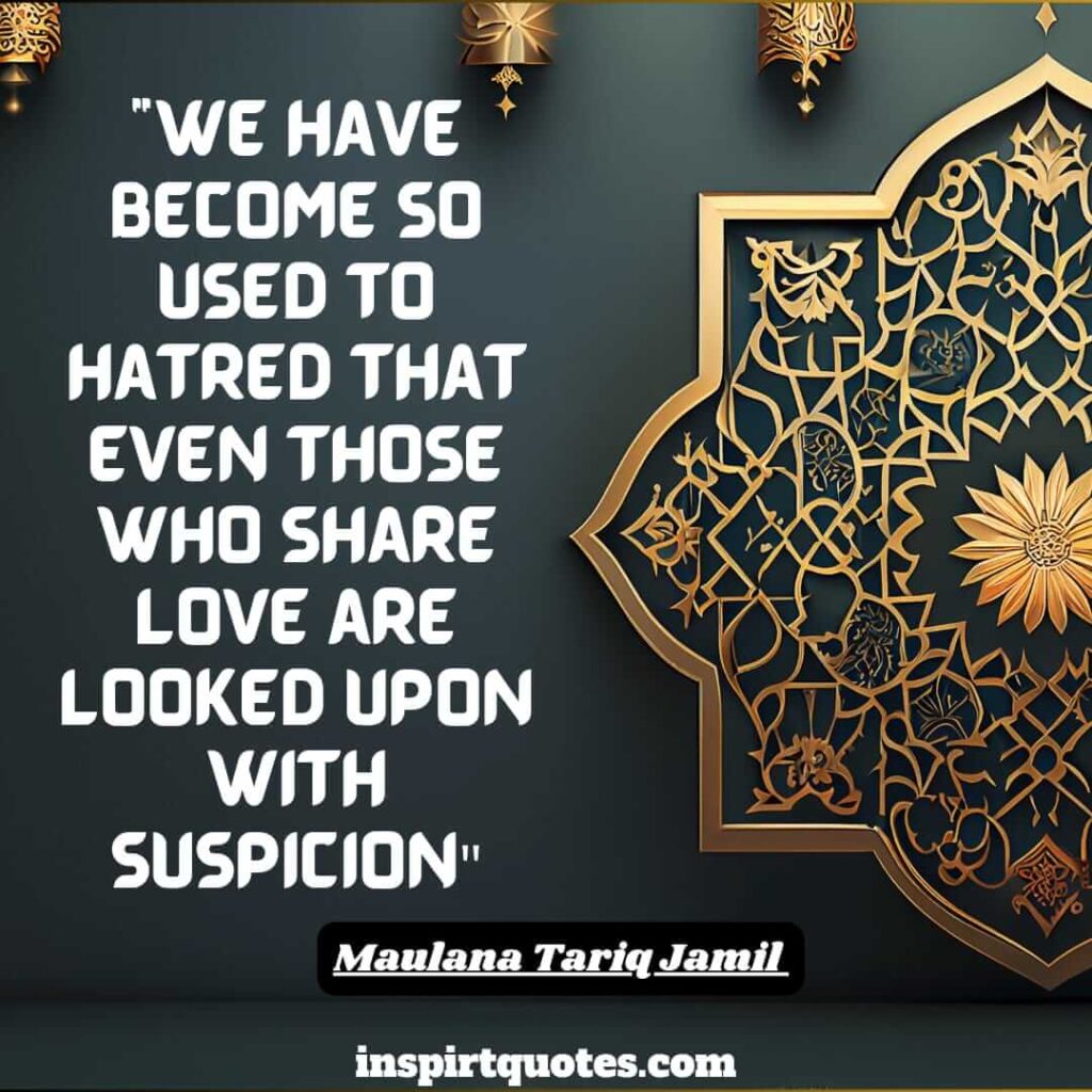 tariq jamil best quotes. We have become so used to hatred that even those who share love are looked at with suspicion