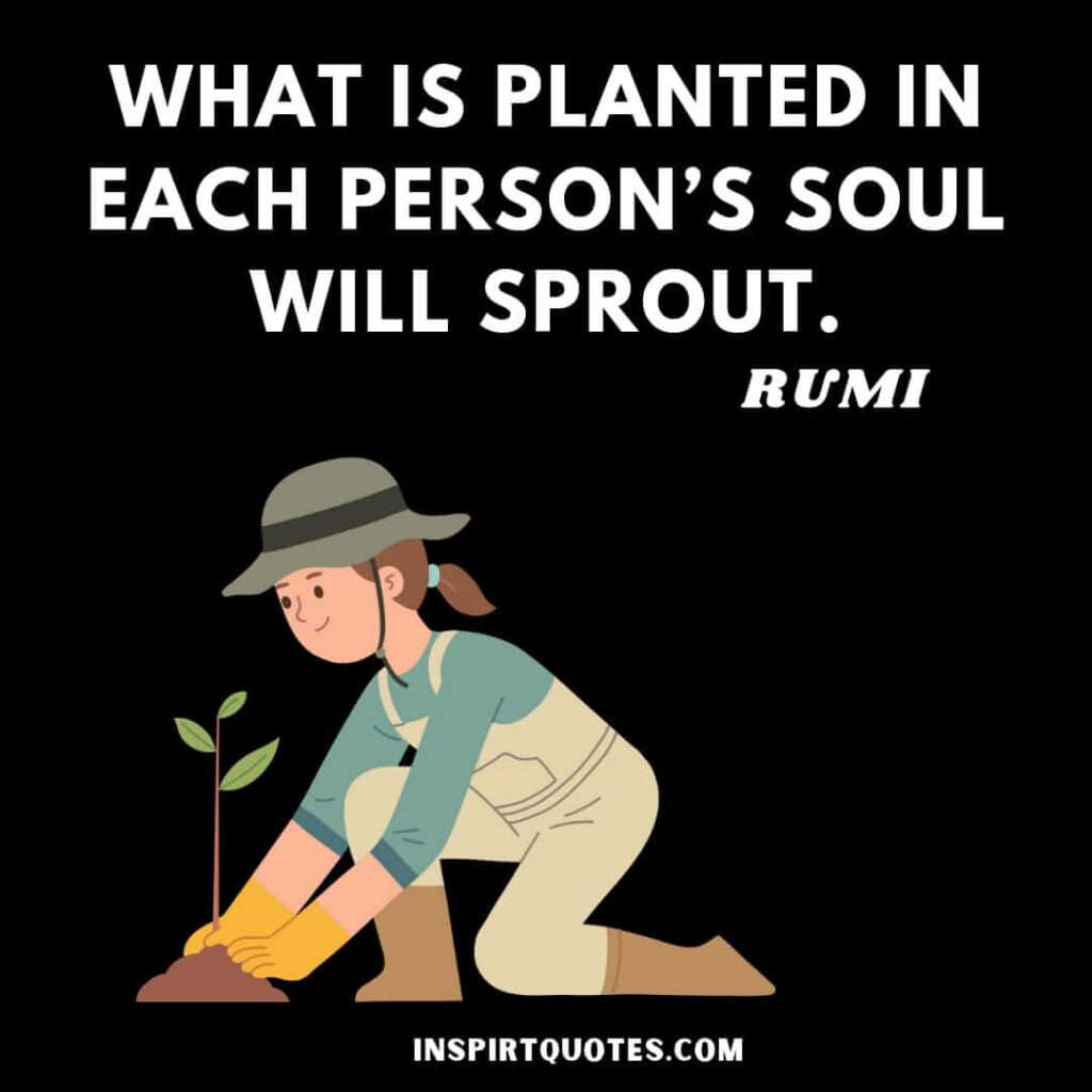 Rumi top famous quotes. What is planted in each person's soul will sprout.
